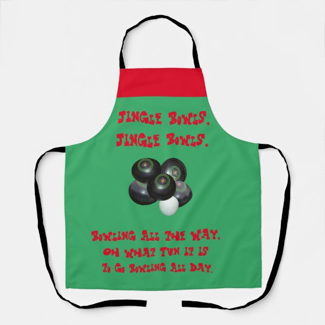 Funny Lawn Bowls Christmas,  Apron (Front)