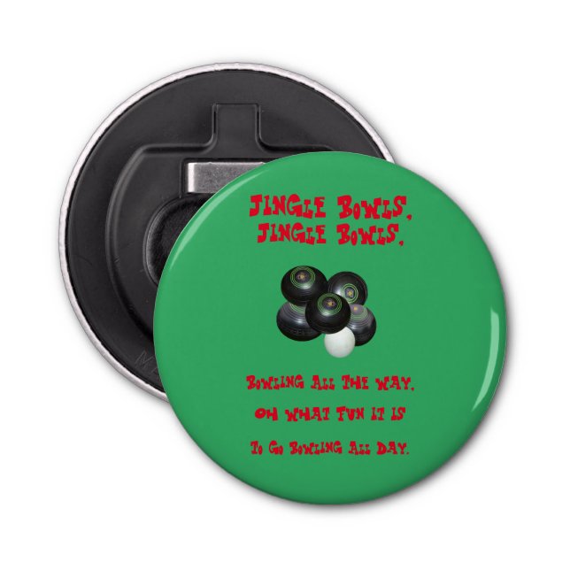 Funny Lawn Bowls Christmas, Bottle Opener (Front)