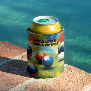 Funny Lawn Bowls Colour Splash,  Can Cooler