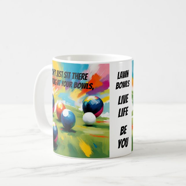 Funny Lawn Bowls Colour Splash,  Coffee Mug (Front Left)