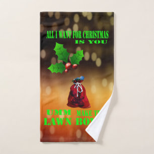Funny Lawn Bowls For Christmas Please, Hand Towel
