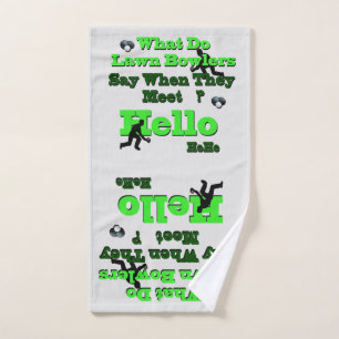 Funny Lawn Bowls Greeting, Hand Towel