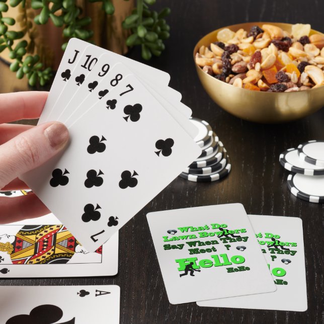 Funny Lawn Bowls Greeting,  Playing Cards (In Situ)