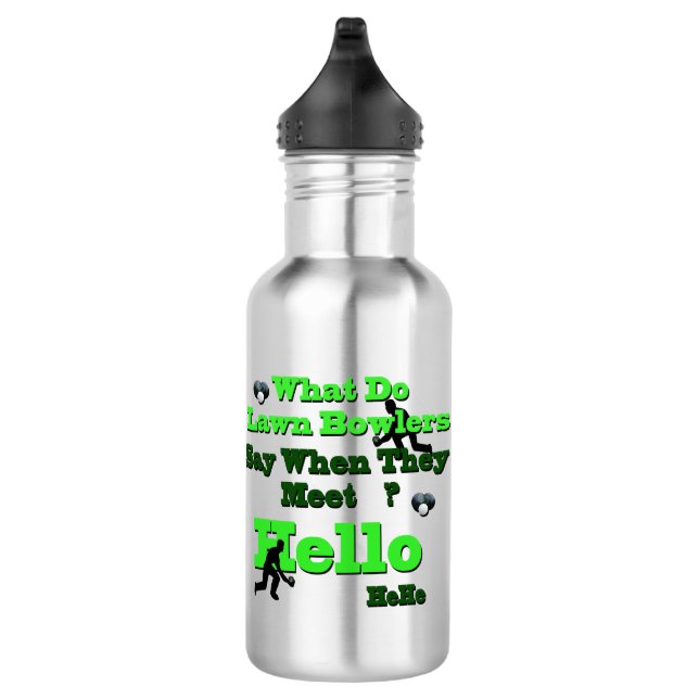 Funny Lawn Bowls Greeting,  Water Bottle (Right)