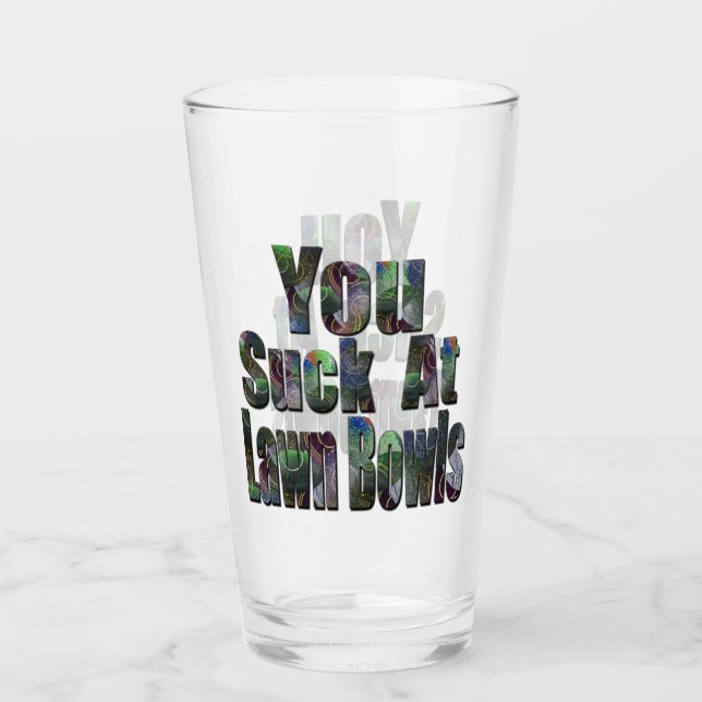 Funny Lawn Bowls Loser Beer Glass, Glass (Front)
