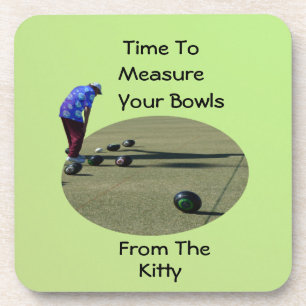 Funny Lawn Bowls Measuring Time, Coasters