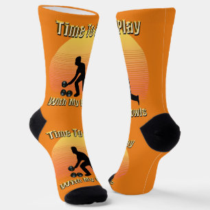Funny Lawn Bowls Playtime, Crew Socks