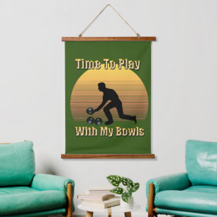 Funny Lawn Bowls Playtime, Wall Hanging Hanging Tapestry