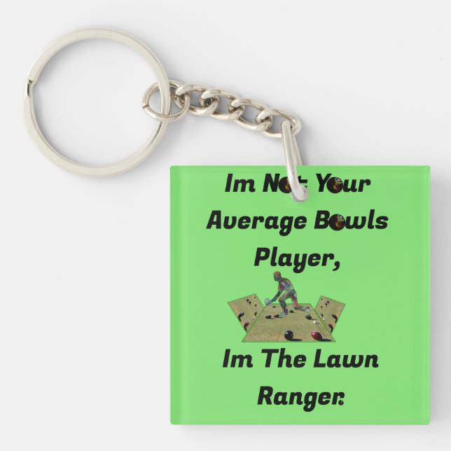 Funny Lawn Bowls Ranger, Keyring (Front)