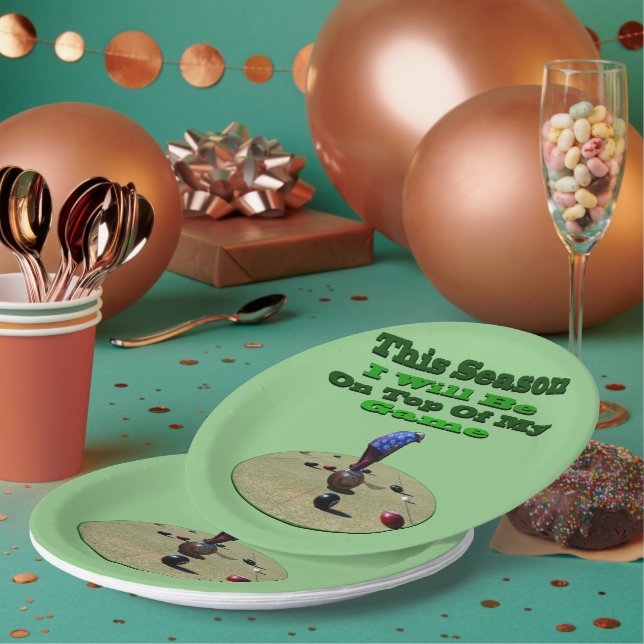 Funny Lawn Bowls This Season, Birthday Paper Plate (Multi)