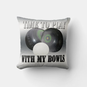 Funny Lawn Bowls Time To Play, Cushion