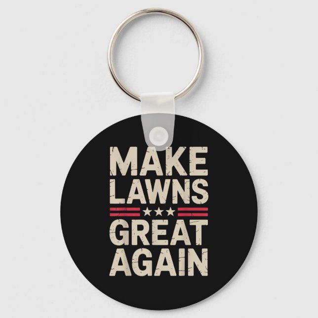Funny Lawn Mower Art For Men Women Lawn Mowing Lan Key Ring (Front)