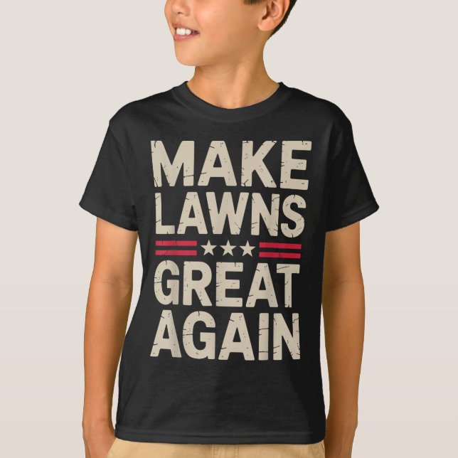 Funny Lawn Mower Art For Men Women Lawn Mowing Lan T-Shirt (Front)