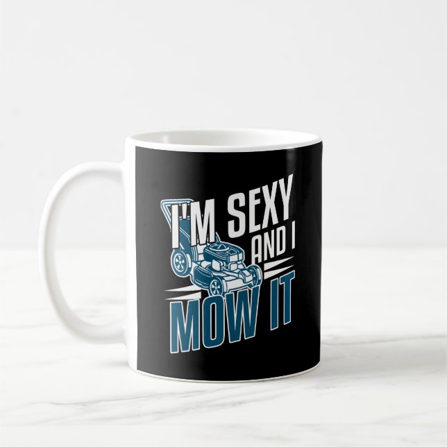 Funny Lawn Mower Lawn Care Gift Dad Husband Coffee Mug (Left)
