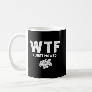 Funny Lawn Mower Mowing WTF Vintage Work Lawn Trac Coffee Mug