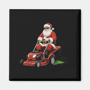 Funny Lawn Mower Santa Christmas Graphic Mowing La Magnet