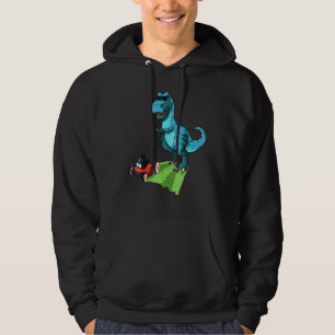 Funny Lawn Mower T Rex Tractor Mowing For Kids Tod Hoodie
