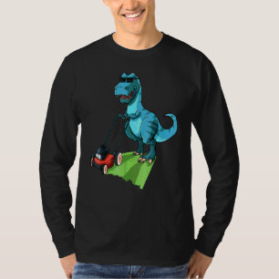 Funny Lawn Mower T Rex Tractor Mowing For Kids Tod T-Shirt