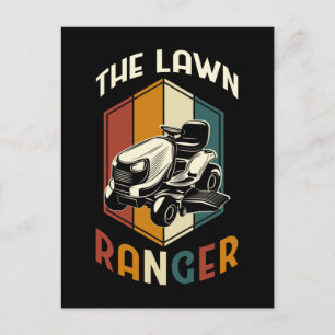 Funny Lawn Mowing Father Grass Mower Postcard