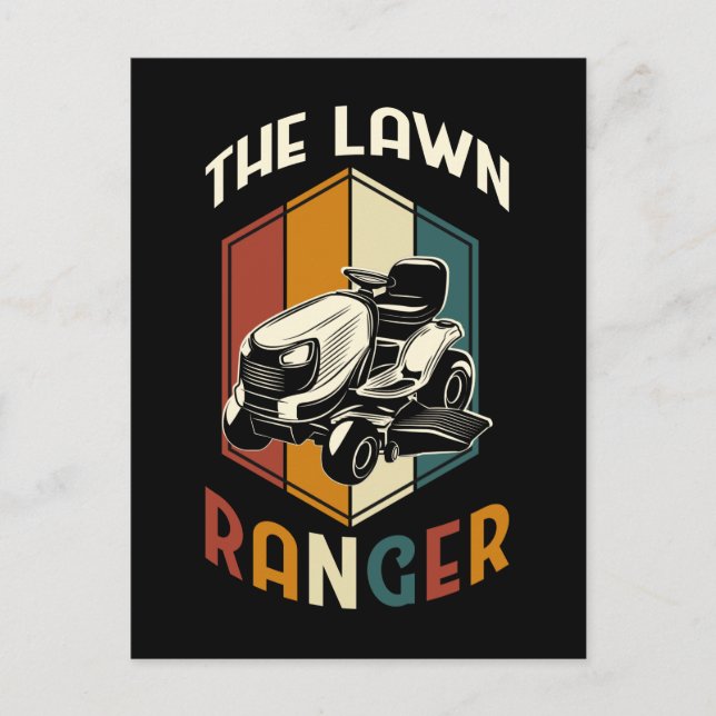 Funny Lawn Mowing Father Grass Mower Postcard (Front)