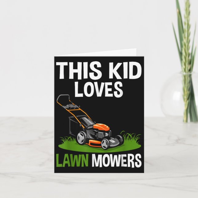 Funny Lawn Mowing For Kids Lawn Mower Farm Gardeni Card (Front)