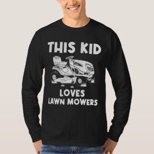 Funny Lawn Mowing Gift For Kids Lawn Mower Farm Ga T-Shirt