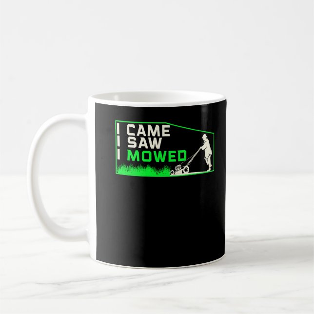 Funny Lawn Mowing Janitor Humor Landscaper Coffee Mug (Left)