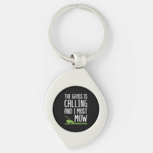 Funny Lawn Mowing - The Grass Is Calling Key Ring