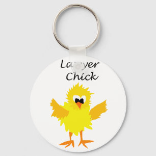 Funny Lawyer Chick Art Design Key Ring