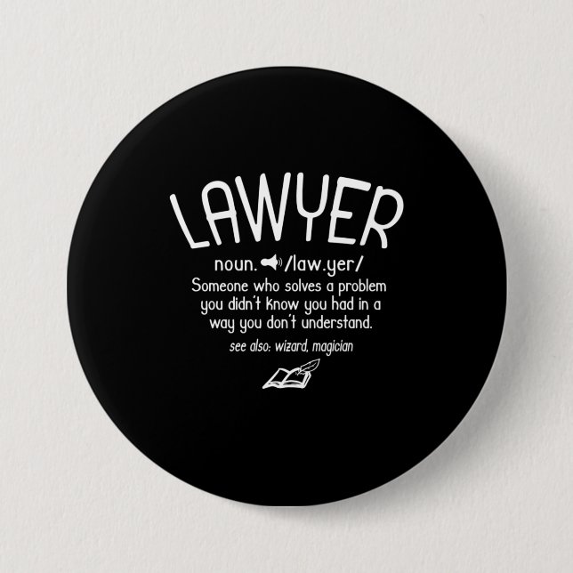 Funny Lawyer Definition 7.5 Cm Round Badge (Front)