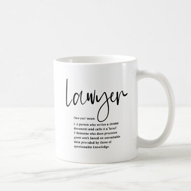 Funny Lawyer Definition Modern Script Coffee Mug (Right)