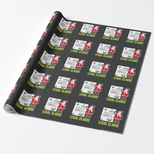 Funny Lawyer Gift Legal Santa Clause Wrapping Paper (Unrolled)
