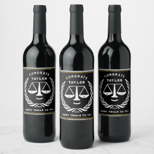 Funny Lawyer Grad Wine Label