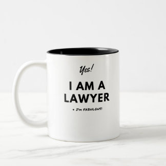 Funny Lawyer Quote in Black & White Two-Tone Coffee Mug