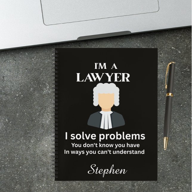 Funny lawyer quote personalised graduation  notebook (Creator Uploaded)