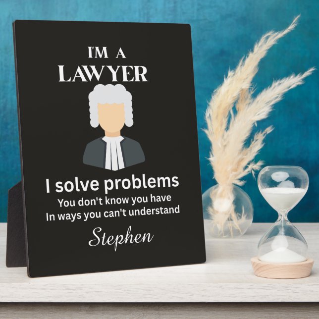 Funny lawyer quote personalised graduation  plaque (Side)