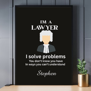 Funny lawyer quote personalised graduation  poster