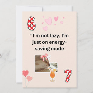 Funny Lazy Cat Energy Saving Mode Humour Card