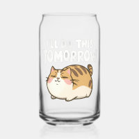 Funny Lazy Cat -'I'll Do This Tomorrow'