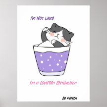 Funny Lazy Cat Sarcastic Humour Meme Custom Text