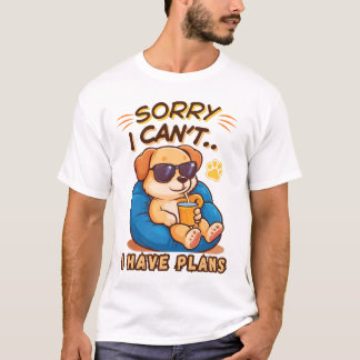 Funny Lazy Cat – Sorry I Can’t, I Have Plans T-Shirt