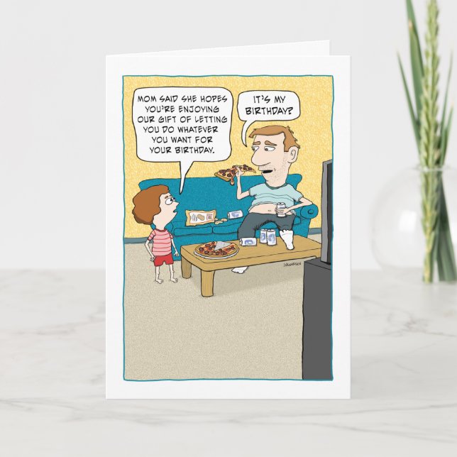 Funny Lazy Couch Potatoy Birthday Card (Front)