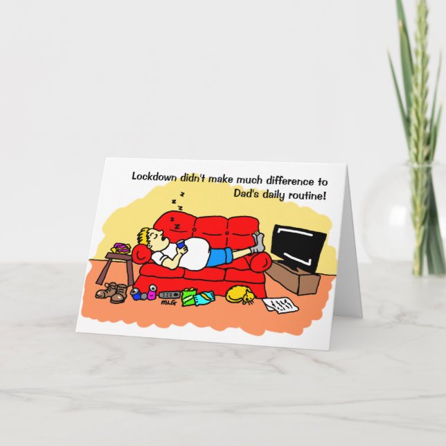 Funny Lazy Dad Father's Day Card (Front)