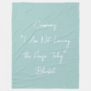 Funny Lazy Days Homebody Quote Personalised Blue Fleece Blanket