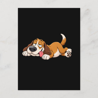 Funny Lazy Dog Cartoon – Cute Sleepy Dog Lover Des Postcard