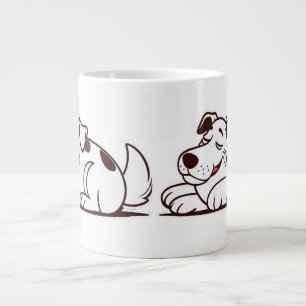 Funny Lazy Dog Design Large Coffee Mug