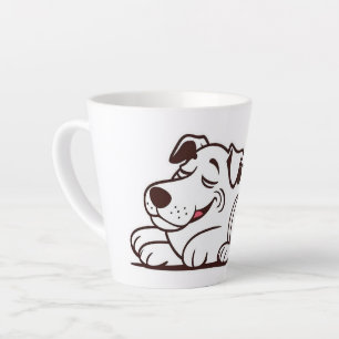 Funny Lazy Dog Design Latte Mug