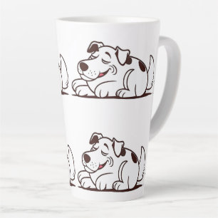 Funny Lazy Dog Design Latte Mug