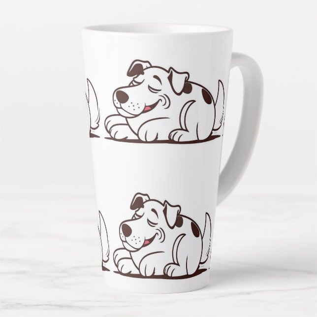 Funny Lazy Dog Design Latte Mug (Right Angle)