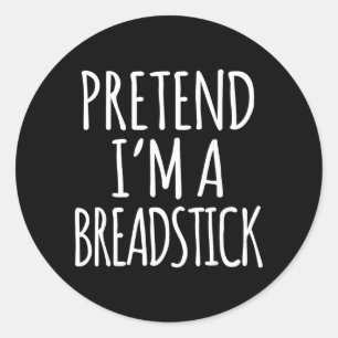 Funny Lazy Halloween Costume Shirt - Breadstick Classic Round Sticker